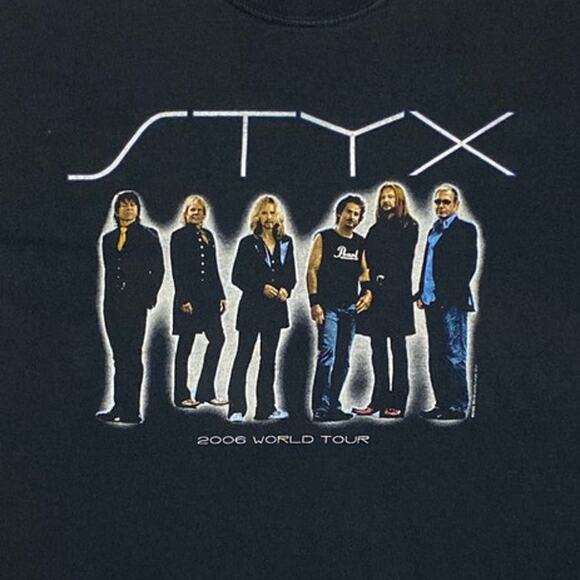 STYX 2006 World Tour T Shirt Size Large Band Merch TOMMY SHAW JAMES YOUNG GOOD - Picture 2 of 9